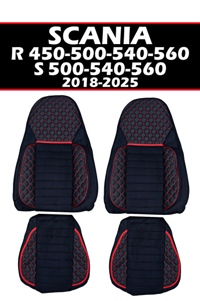 VIPTIRSHOP SCANIA R 450-500 / S 500-540 (2018-2025) غطاء مقعد من الجلد السويد...