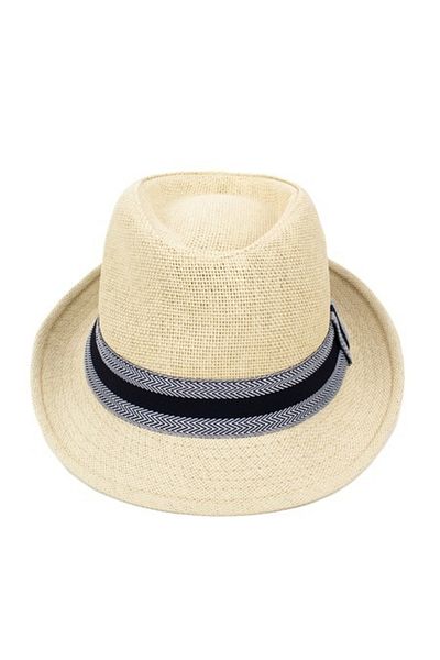 Intisimo Men's Hat, With Band, Straw, Beige
