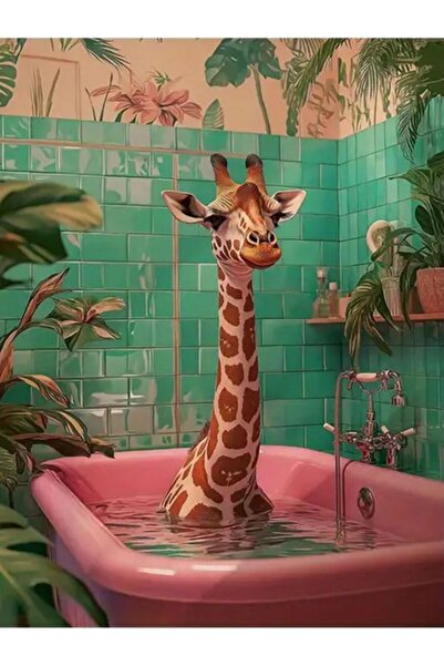 Rugs Modern Halı Kuzey Koleksiyonu Küvette Zürafa Detaylı Dokuma Taban Modern...