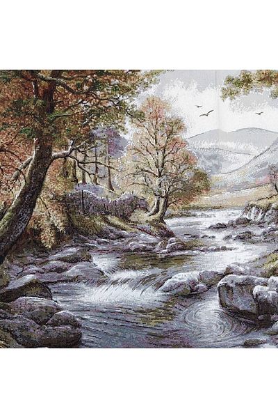 Niva Landscape Series-29B Woven Tapestry Fabric - Şelale2