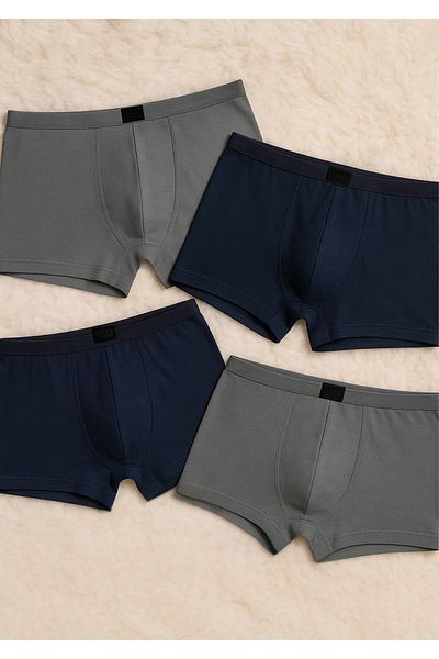 Loule Men's Underwear Cotton & Modal Thin Waist 4 Pieces Multi-Color Boxer Set Ll.Il16.Ke034.001