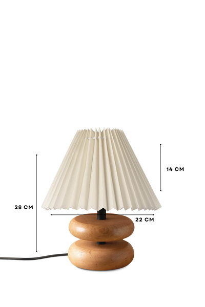 HOMİNG Homing Moji Pleated Fabric Handmade Wooden Lampshade