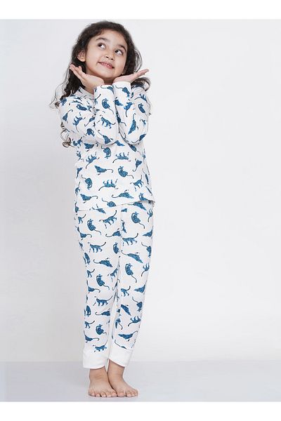 LAUREN SMITH Girl's Pajama Set Long Sleeve Top with pants 2 Piece Printed Sleepwear