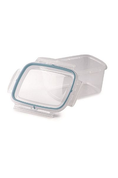 Snips 3-Piece Plastic Rectangular Food Container Set Clear and Blue 1.2 Liter