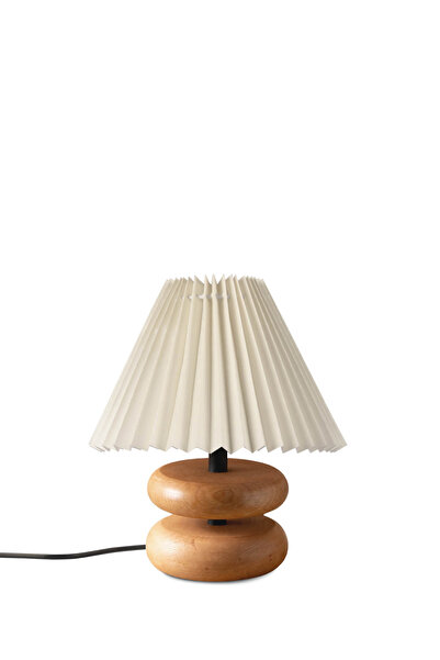 HOMİNG Homing Moji Pleated Fabric Handmade Wooden Lampshade
