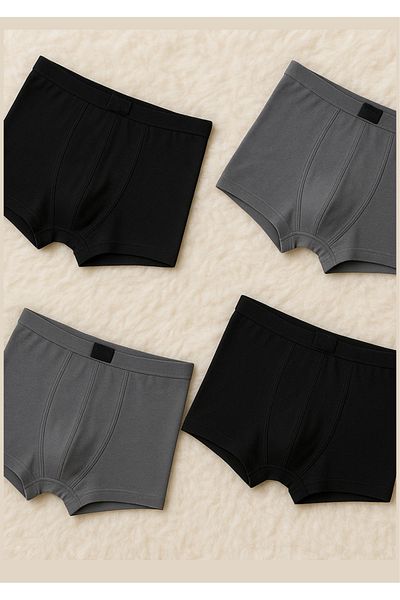Loule Men's Underwear Cotton & Modal Thin Waist 4 Pieces Multi-Color Boxer Set Ll.Il16.Ke034.001