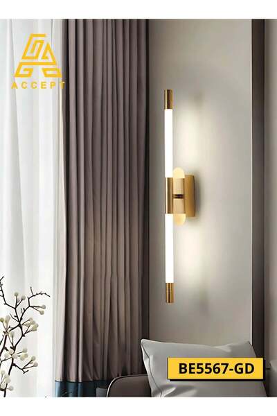 ACCEPT مصباح حائط LED بتصميم عصري مع بطارية قابلة لإعادة الشحن من النوع C، لاسلكي