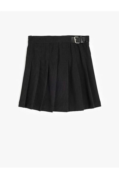 Koton 5Wkg70006Aw 999 Black Girl's Viscose Woven Skirt