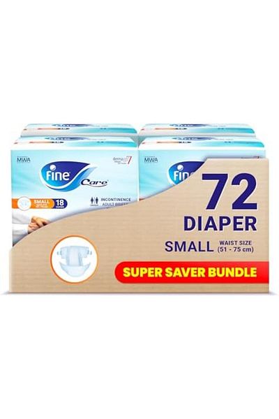 Fine Care Ultra Absorbent Adult Diapers for Incontinence by Fine Care, Size S, Waist Circumference (51-75 cm),