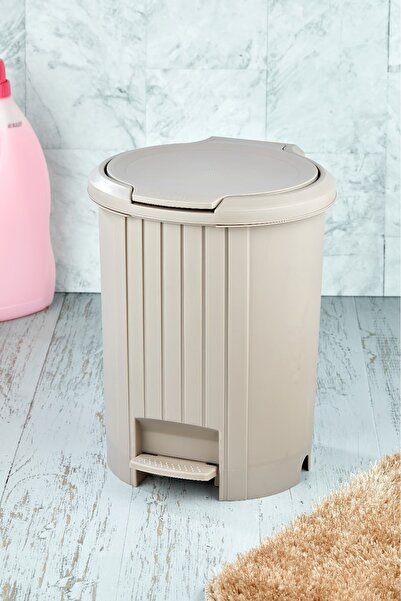 Genel Markalar Şık ve kullanışlı 12L pedallı paslanmaz çöp kutusu, banyo ve mutfak için ideal