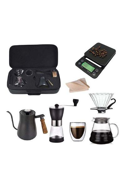 Arabest V60 Drip Coffee Maker Set With Travel Bag Black 27x55x16cm