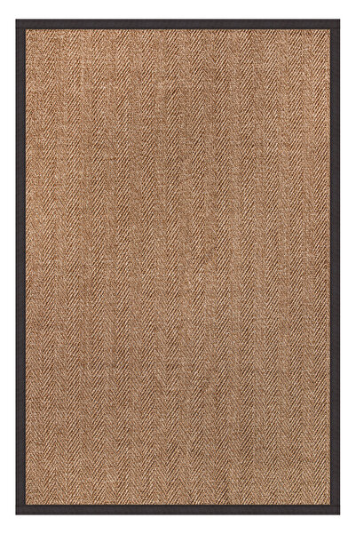 MACRO HOME 0503-Antrasit Kumaş Bordür Sisal Halı Kilim Hav Toz Vermez Kolay T...