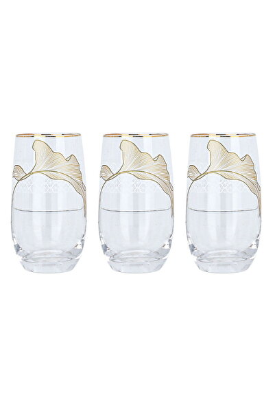 Alsaif Gallery Saif Gallery Water Glass Set, 3 Pieces - Gold