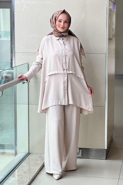 Ghisa Double Button Detailed Shirt Pant Suit