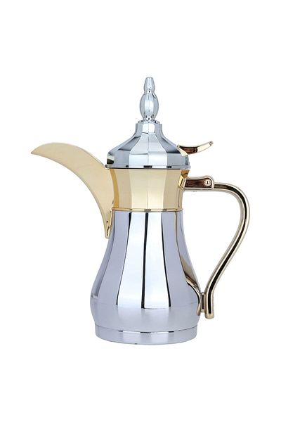Alsaif Gallery Sulaiman Coffee Pot - Al Saif Gallery, 0.50 Liters - Silver Gold