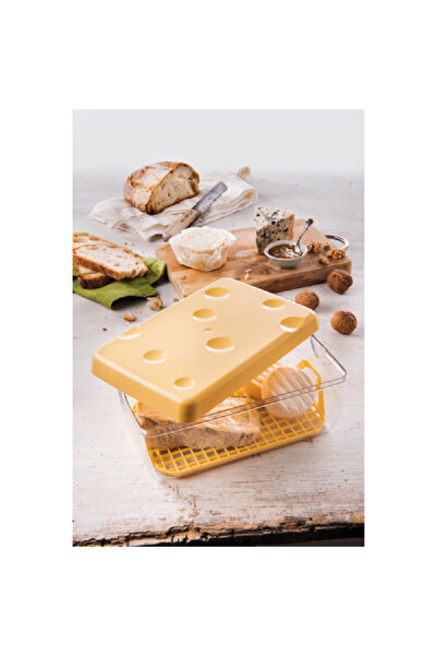 Snips BPA Free Rectangular Shape Plastic Cheese Saver Yellow and Clear 3 Liter