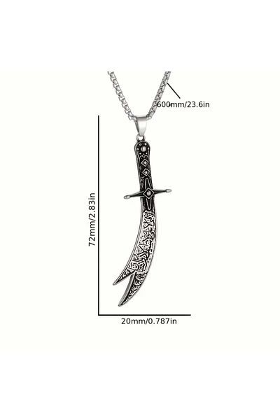 ACAR TAKI Men's Steel Sword Necklace 60Cm-Silver Acr5412