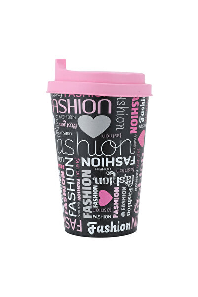 Generic Al Saif Gallery Plastic Cup With Lid, 430 Ml - Multi-Color