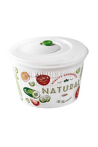 Snips وعاء سلطة بلاستيكي عتيق من Ulaop، قابل لإعادة التدوير، خالٍ من مادة BPA، آمن للاستخدام في غسالة الأطباق، مع مقبض وغطاء، أبيض، سعة 4 لتر