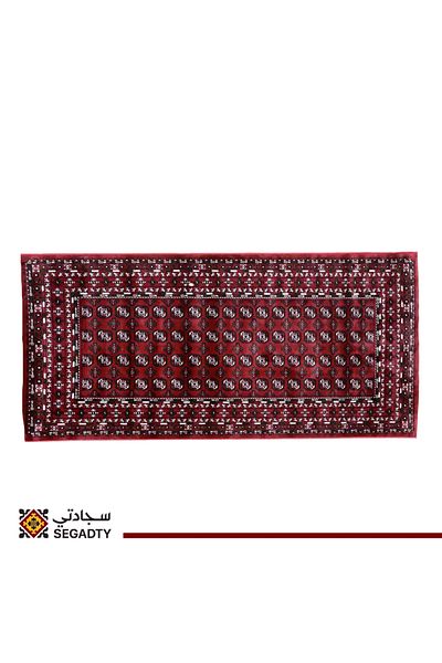 Segadty A traditional design rug made of Sadu, a practical travel mat for camping and the desert, adding an authentic touch to your seating area.