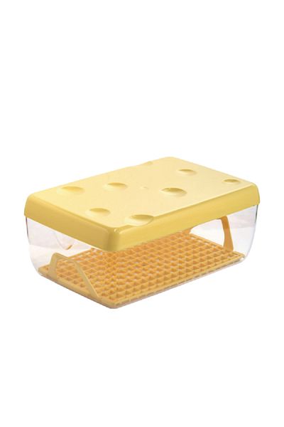 Snips BPA Free Rectangular Shape Plastic Cheese Saver Yellow and Clear 3 Liter