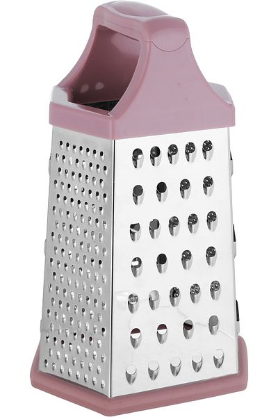 Alsaif Gallery Stainless Steel Grater, 6 Faces - Silver & Pink