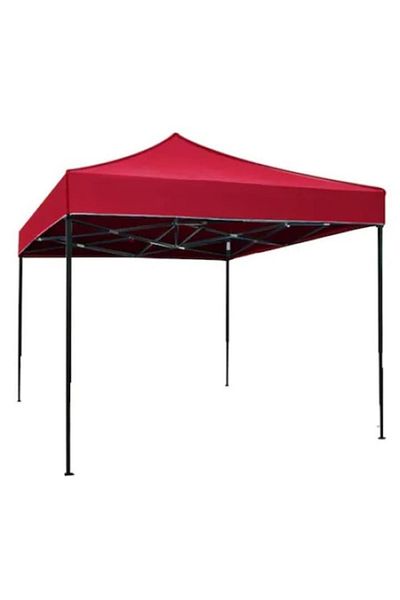 7Star Cort Pavilion 7STAR 3x3m Rosu Pliabil Tip Acordeon cu Cadru Metalic