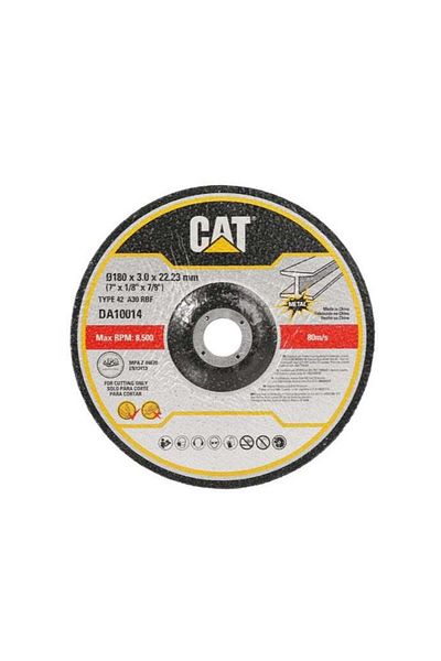 Caterpillar CAT DA10014 Abrasive Depressed Thick Metal Cutting Disc Ø180 (7") x 3 mm 10Pcs