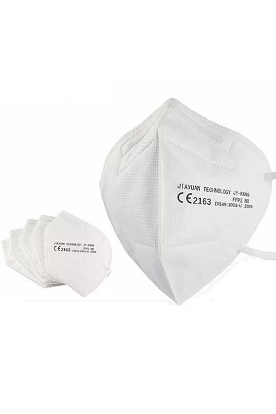 LYOBEST Set of 20 standard FFP2/KN95 protective masks, 5 layers, white, individually wrapped