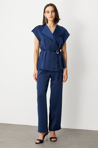 Ekol Single Pleat Wide Leg Trousers