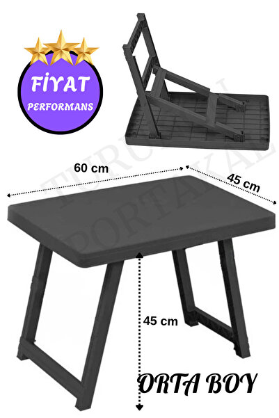 Turuncu Portakal Katlanabilir Kamp Piknik Sehpası Orta Boy Portatif Sehpa Pik...