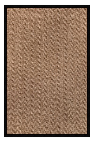 MACRO HOME 0503-Siyah Kumaş Bordür Sisal Halı Kilim Hav Toz Vermez Kolay Temi...
