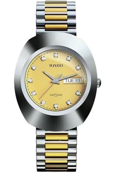 Rado Automatic Diastar Quartz Wrist Watch with Gold Stainless Steel Strap, Model R12391633