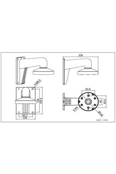 Hikvision Wall mount for Hikvision surveillance camera DS-1273ZJ-135
