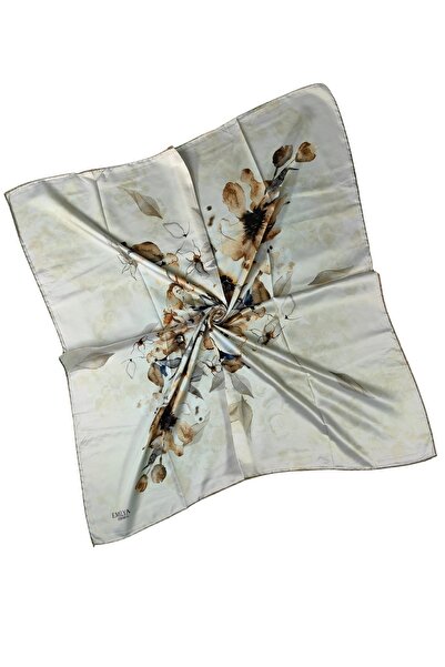 mim eşarp Κασκόλ Emilya Rayon με λουλούδια 90x90 εκ