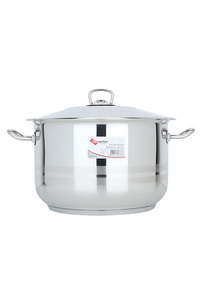 Alsaif Gallery Al Saif Gallery Steel Pot, 28×18cm, Turkish - Silver