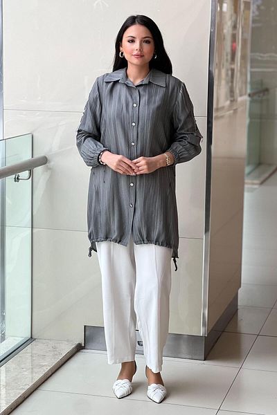 FUAT GÜRSEN Fuat Gürşen Sleeve Processing Banded Tunic