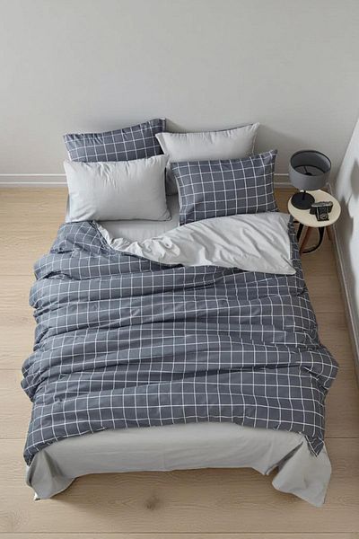 MORRİVAL Custom Single Person Smoked+Gray 155X215 Bedding Set, 100 X 200 + 30 cm High Bed Sheet 2 Pillow Cases
