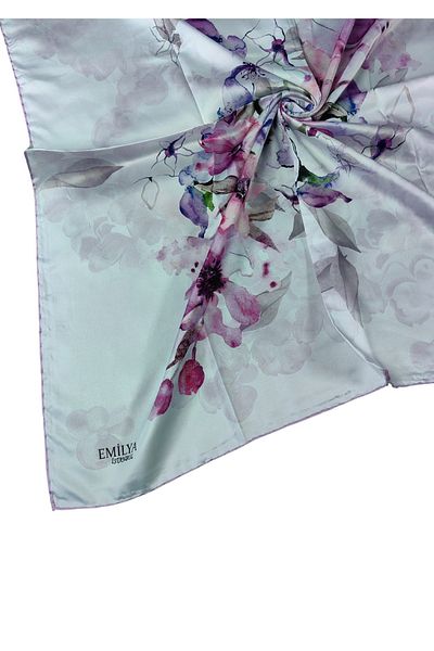 mim eşarp Κασκόλ Emilya Rayon με λουλούδια 90x90 εκ