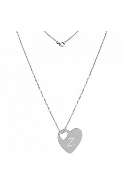 dalimag Lant Argint 925, 70 Cm si Charm Inima Argint 925, Gravat Litera Ta