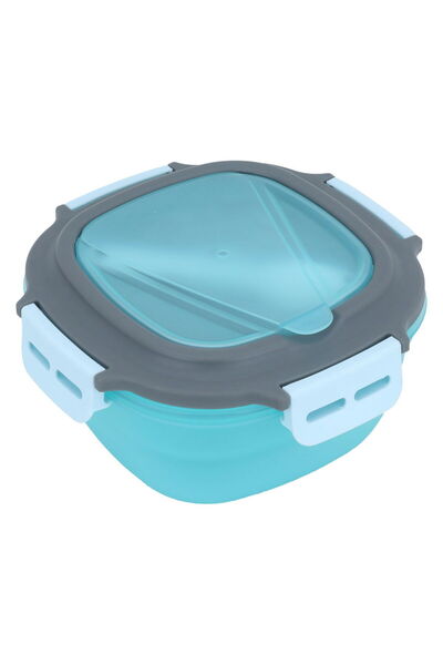 Generic Al Saif Gallery plastic lunch box, 1.2 litres, square, with lid - blue