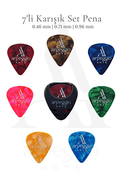 arpeggio ARTE 7’li Gitar Pena Seti | Selüloid | 0.46 - 0.71 - 0.96 mm | Karış...