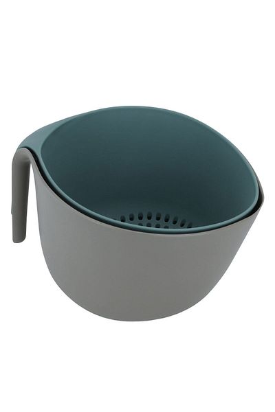 Alsaif Gallery Bowl with Strainer, Alsaif Gallery, 24x24x15 cm - Grey
