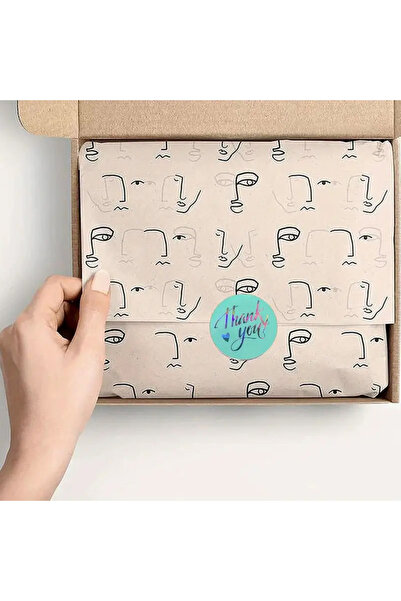 hdcw 500 ADET 2.5cm RULO YAPIŞKANLI TEŞEKKÜRLER "THANK YOU" STICKER ETİKET HEDİYE PAKETLEME