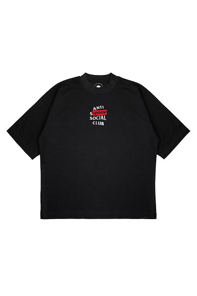PURE EFFECT Unisex Oversize Anti Social Suprem Printed T-Shirt
