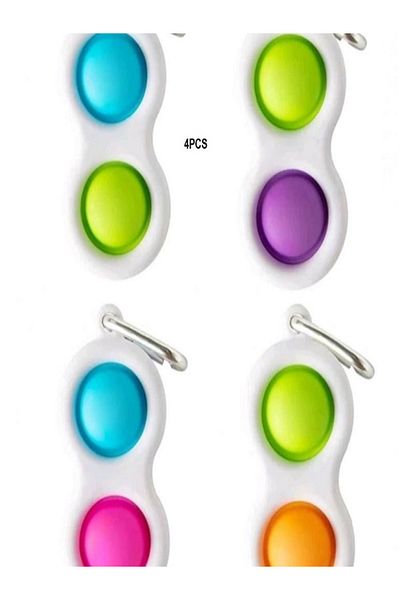 Generic 4pcs Simple Fidget Dimple Stress Relief Toy, Simple Small Sensory Hand Toy,