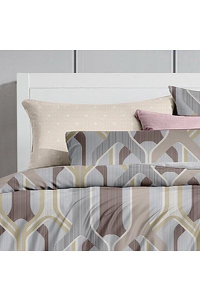 Favourite Vivert Grey Multicolor Print Duvet Set Twin, Double 4 Piece Set