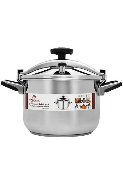 Alsaif Gallery Pressure Cooker Steel Aluminum Alsaif Gallery Volcano, 9 Liters - Silver