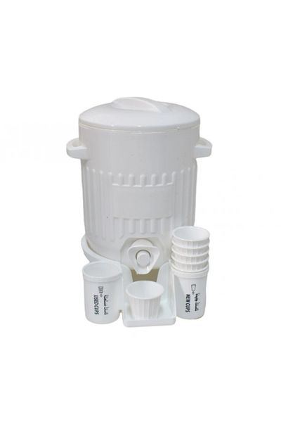 rexa Plastic thermos with base, 1.8 liters, with 6 cups, multiple colors