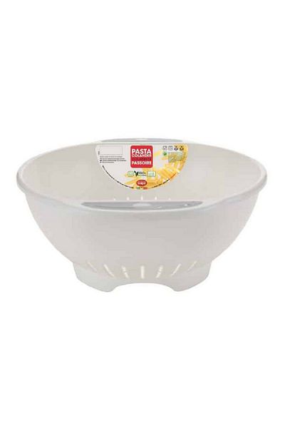 Snips BPA-Free Dishwasher Safe Pasta Colander with Handle White and Grey 28cm